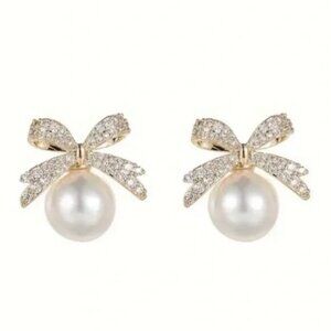 Pearl Bow Earrings
